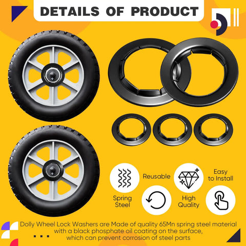 Ten Pack Push On Dolly Wheel Lock Washers Fit Five Eighth Dolly Axle Rods Spring Steel With Oiled Phosphate Finish