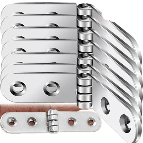 40 Pieces Rounded Corner Folding Hinges for Cabinets Tables and Furniture 180 Degree Universal Folding Hinge Screw On Woodworking