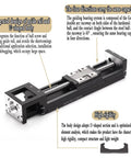 High Precision Single Axis Linear Stage With Beefy Steel Base And Tight 0.01mm Repeatability For Smooth CNC Machining and 3D Printing, showing integrated guide rail design.