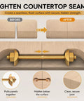 Heavy Duty M8 100mm Countertop Connector Bolts Set With Half Moon Washers And Nuts For Wood To Wood Joints No Wobble Draw