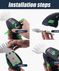 Installation steps for 7.2V Cordless Grass Shear And Shrub Trimmer 2 In 1 Mini Hedge Cutter with handle and battery