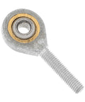 5Mm Bore M5 Male Right Hand Thread Rod End Bearing Metric Rose Joint Heim Spherical Swivel Threaded Shaft Eye Hardware For Steering Linkage Zinc Plated Steel With Bronze Insert Heavy Duty High Load Capacity. Close-up angled view