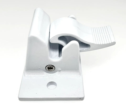 2 Pack Bottom Awning Mounting Bracket Assembly for RVs Die Cast Foot Pedal Support Kit Replacement in white finish
