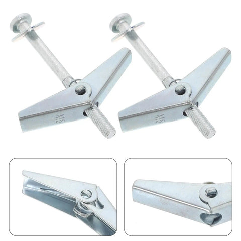 30 Pcs Carbon Steel Expansion Screws Kit For Drywall No Sweat Install And Versatile Use M5x60 Hollow Wall Anchors For Fiber Gypsum Board And Wall Decor, silver toggle anchors
