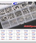 Everyday Tough Snap Ring For Shafts Three Point Nine Millimeter Outer Diameter Two Point Seven Millimeter Inner Diameter Zero Point Four Millimeter Thick 304 Stainless Steel Retaining Clip For Machines And DIY Projects One Color assortment in organizer box