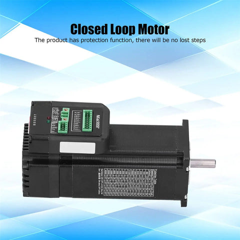 Built Different Integrated Closed Loop Stepper Motor With Zero Drama Thermal Management and Rock Solid Step Accuracy for Serious Engineering Applications and Pro Motion Projects, detailed view with connectors.