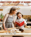 Mother and daughter using All In One Sourdough Starter Kit With Enamel Cast Iron Pot For Pro Style Bread Baking in kitchen setting