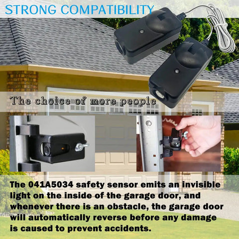 Universal Safety Sensor Beam Eyes Kit Replacement for Garage Door Openers After 1997 Compatible with LiftMaster Chamberlain Craftsman Sears Openers For Easy Plug And Play Installation