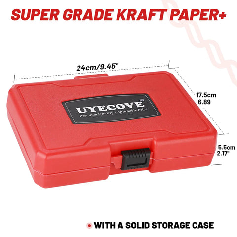 Solid red storage case for Spiral Screw Extractor Set 30-Piece Kit With Left Hand Cobalt Drill Bits And Nut Removers.