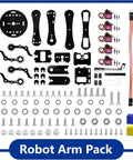 Robot Arm Expansion Pack Kit For Kids And Teens App Controlled ESP32 Powered Coding And STEM Robotics With 16 Progressive Tutorials And Teacher Ready Plans For Home School And Classroom All Around Fun, parts laid out