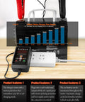 Automatic Trickle Battery Charger For 6V And 12V Batteries Hella Reliable 1250Ma Smart Maintainer displayed with connection clamps and capacity graph.
