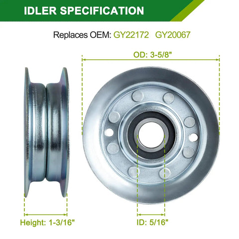 42 Inch Mower Deck Rebuild Kit For D100 D105 D110 D130 And LA Series Tractors With Spindle GY21098 Blade GY20850 Idler Pulleys