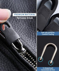 Close-up of Universal Zipper Pull Replacement Kit 20 Pcs Black Zipper Pulls for jackets with anti-slip particles and U-shaped pull.