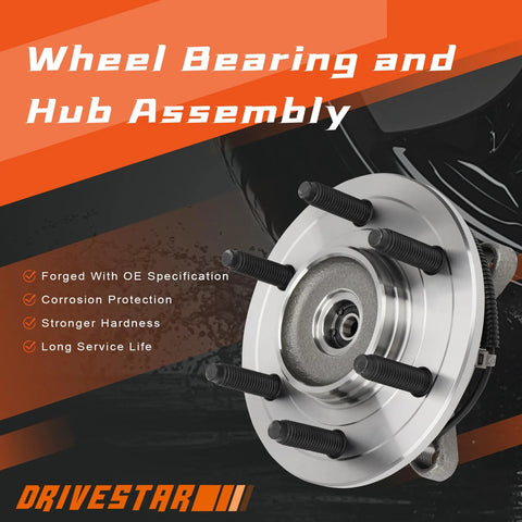 Front Wheel Hub And Bearing Assembly For Ford F-150 Heritage 2004 2005 4WD 6 Lug With ABS Sensor Replacement Hub Bearing OE Style