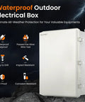 Outdoor Electrical Box Heavy-Duty Weatherproof Junction Enclosure 24.2x16.4x9.1 Inches Waterproof IP66 PC ABS alloy with closed grey hinged door