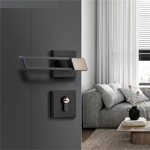 Heavy Duty Metal Door Handle Set Pair With Locking Function And Thickened Panel Pulls Built To Last For Bedroom Living Room Closet And Other Interior Doors