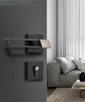 Door Handles Pair With Lock, Thickened Panel Interior Hardware For Living Room, Bedroom, Closet, And Office Doors, Zinc Alloy Pull Handles.