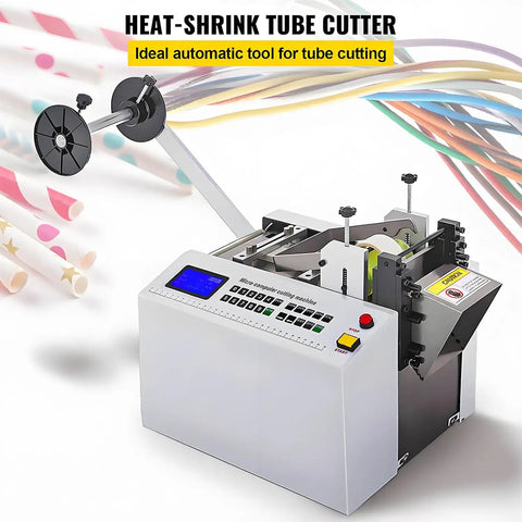 Heavy Duty Heat Shrink Tube Cutter Machine Dead Nuts Precise Cold Cutting Action Adjustable Up To Four Inch Wide And Ten Meter Max Length Touchscreen Controller in use