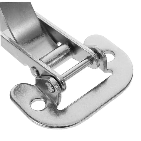 Close-up of Premium Heavy Duty Toggle Latch Clip With Quick Release Buckle in sleek metal finish for secure toolbox access.