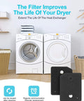 Must Have Plinth Filter Replacement For T1 Dryer 9164761 shown with dryer in laundry room setting, highlighting benefits.