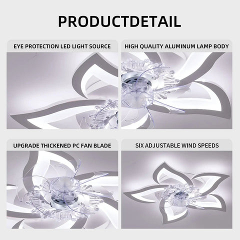 Dope Modern Ceiling Fan With Lights Remote Control 50W 3 Color Temperatures 6 Speeds 27 Inch Easy Installation Features