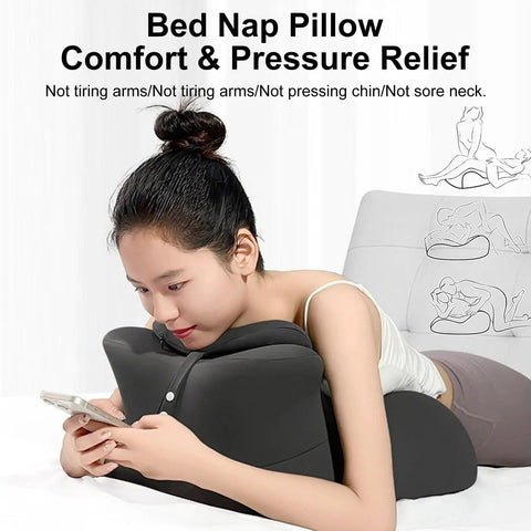 27 Degree Ergonomic Memory Foam Prone Pillow For Sleeping With Face Down Design Ideal For Stomach Sleepers Aligns Neck And Spine