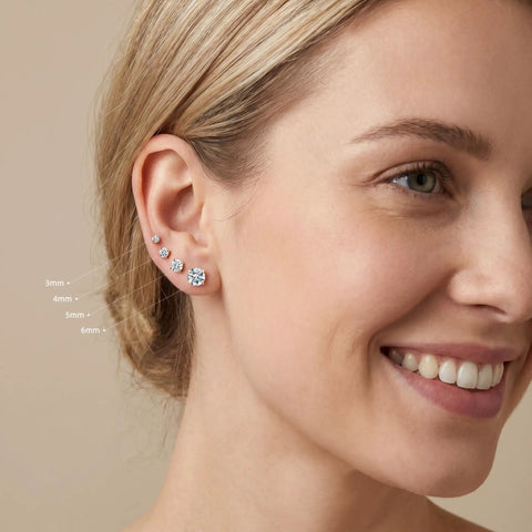 Gold Stud Earrings Set For Women 12 Pairs In 3 Styles And 4 Sizes Hypoallergenic Jewelry Kit Featuring CZ Sparkle Studs Shiny Gold Ball Studs And Classic Pearl Studs For Everyday Wear, 3-6mm