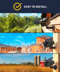 Solar Powered 4G LTE Outdoor Security Camera For Remote Construction Sites With Included SIM Card installed on wooden posts