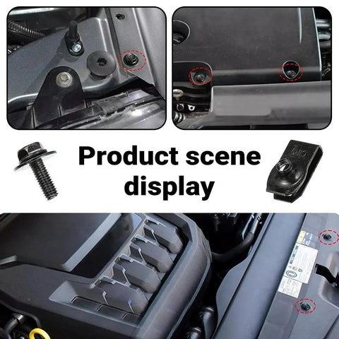 100 Piece Heavy Duty Car Body Screws And Bolts Kit with Rust Resistant Splash Shield Retainers in engine setup