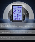 Ebike Display M5 With UART No 2 Protocol For 24V To 60V Systems showing speed and voltage on LCD screen.