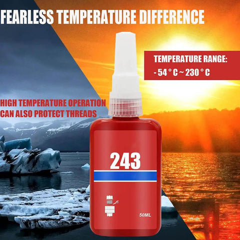 Heavy Duty Thread Locker Adhesive 50Ml Industrial Grade Red Anaerobic Sealant For All Metal Nuts Bolts And Screws Locks