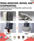 Before and after images showing bonding with Epoxy Sculpt Clay 2 Part Putty For Modeling And Repairing Self Hardening Epoxy Clay.