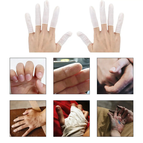 Disposable Finger Cots 300 Pack White Latex Rubber Tips For Injured Cracked Fingers In Sports Use Pro Grade Protective Hygiene