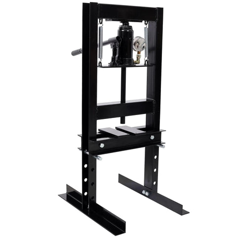 6 Ton Hydraulic Shop Press H Frame with Gauge for Precision Bearing Pressing, heavy duty bending and straightening, black steel tool.