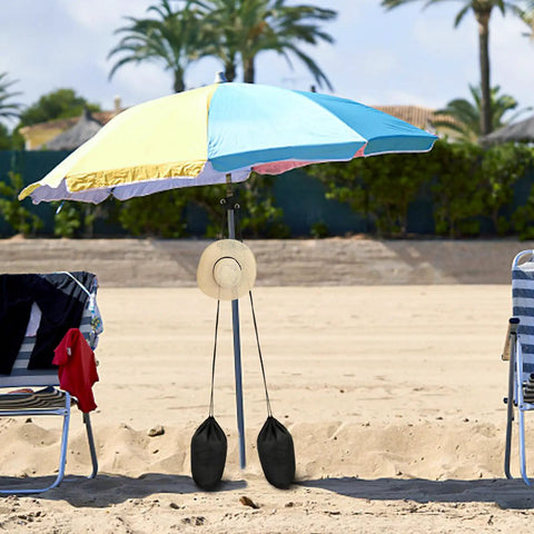 2 Pack Large Beach Umbrella Sand Bags Heavy Duty Waterproof Counterweights for Umbrella Bases and Tents Each Holds About 60 Lbs