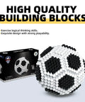 Soccer Themed 437 Piece STEM Building Block Set For Teens And Adults With 3D Polyhedral Spherical Blocks For Hands On Learning And Creative Decor And Skill Building Projects, 437-piece ABS soccer ball with box