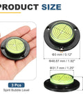 Nexarelle 3pcs Round Bubble Level D:48.9mm, H:12mm Black/Green shown in hand for size comparison.