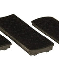 Hands On 2.75 Inch By 8 Inch Sanding Block Kit with 4 plates, Quick Plate Change, hand block body, and hook and loop system displayed.