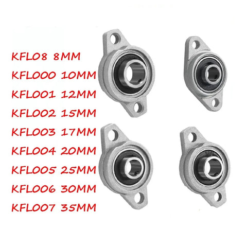 4 Pcs Zinc Alloy Flange Pillow Block Bearings Has Steel Core Self Aligning 8Mm Or 12Mm Shafts Super Heavy Duty Wear Resistant Perfect For Your Robust Jobs Helping Your Units Running Smooth Under Stress For Builders Seeking Reliable Performance Right Now. four flange bearing units with 8mm, 10mm, 12mm, 15mm, 17mm, 20mm, 25mm, 30mm, 35mm shafts