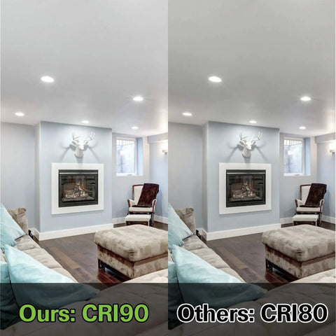 Easy Install Adjustable CCT LED Disk Light 5 6 Inch Flush Mount Recessed Ceiling Fixture With 3 Color Temperatures CRI90 vs CRI80