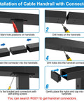 Installation guide for Four Foot 304 Stainless Steel Handrail With Durable Nylon End Caps For Sleek Cable Railing.