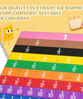 Image of a Rainbow Fraction Tiles Set For Kids And Classrooms, Durable EVA Foam Montessori Math Manipulatives with color-coded tiles