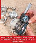 Electronic Inch And Metric Micrometer With Easy LCD Readout, One Piece Friction Thimble, measuring metal component