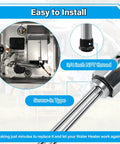 RV Water Heater Maintenance Kit With 9.25 Inch Magnesium Anode Rod And 520900 Electric Heating Element shown installed.