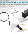 Durable Ceiling Hanging Wire Cable Kit for Pendant Chandeliers and LED Panels with adjustable rope and slotted screws.