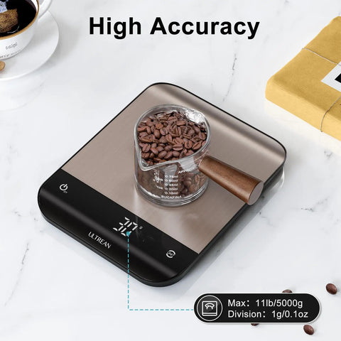 Dope Sleek Stainless Kitchen Scale With LED Display, Precise Digital Weight In Grams Or Ounces, Tare Function, 11 Lb Capacity