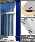 Heavy Duty Guide Pulley Roller Replacement Wheel For Sliding Barn Doors And Cabinets Featuring Rock Solid Construction And Smooth As Butter Silent Glide Action installed in window frame.