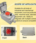 Heavy Duty Emergency Stop Button Box 660V 10A Machines Waterproof Outdoor IP67 Emergency Shutdown Switch for Industrial Equipment