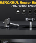 Pro Grade CNC Spoilboard Surfacing Router Bit With One Quarter Inch Shank And One Inch Cutting Diameter Three Wing Carbide For Slab Flattening Planing And Slotting In Hardwood MDF Plywood And Acrylic Built Tough displayed on table surface.