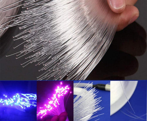 AZIMOM PMMA end-glow fiber optic cable bundle, 1mm diameter, 50m roll for star sky ceiling; blue and purple glow.